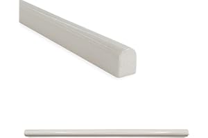 Questech Decor Tile Trim, 1/2 X 12 Inch Soho Pencil Tile Trim, Decorative Tile Edge Trim, Decorative Shower Tile Border, Kitchen Backsplash Tile Trim, Gray Polished, 6 Pack