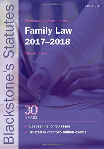 BEST! Blackstone's Statutes on Family Law 2017-2018 (Blackstone's Statute Series)<br />D.O.C