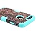 iPhone 7 Plus Case, LONTECT Camouflage Tree Hybrid Heavy Duty Shockproof Case with Dual Layer [Hard PC+ Soft Silicone] Impact Protection for Apple iPhone 7 Plus - Tree Camo/Teal