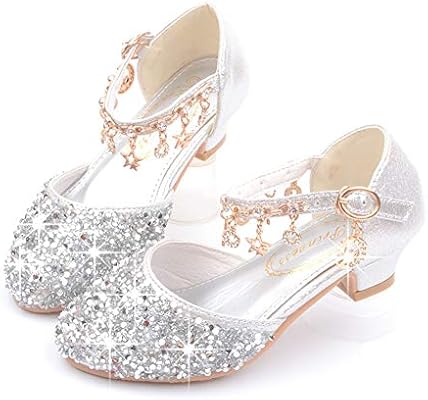 Ttxly Girls Sequin Shoes Princess High Heel Sandals Shoes Kids