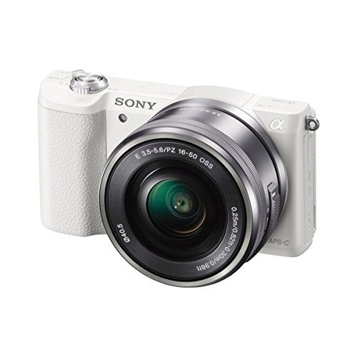 Sony-Alpha-a5100-with-16-50mm-Lens-24MP-Mirrorless-Interchangeable-Lens-Digital-Camera-White-Sony-32GB-CLass-10-Memory-Card-Wasabi-NP-FW50-Battery-w-Charger-Accessory-Bundle