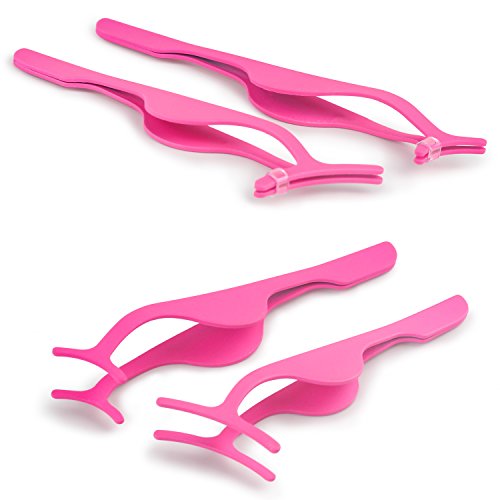 False Eyelash Applicator, Eyelash Extension Tweezers, For Instant Application and Removal, Suitable for use with any False Eyelashes (2 pcs)