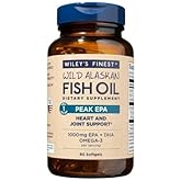 Wiley's Finest Wild Alaskan Fish Oil Peak EPA - Triple Strength Peak EPA & DHA Supplement - 1000mg Fish Oil - Omega-3s for Joint Health Support - 90 Softgels (90 Servings)