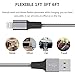 High Speed Cell Phone Charger Cable 3 Pack 1FT 3FT 6FT Extra Long Nylon Braided USB Fast Charging Cord Compatible with lPhone X Xs MAX XR 8 7 6 6s Plus 5s 5 5c SE Gray White