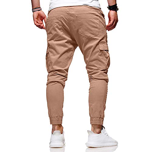 iYBUIA Men's Jogger Pants in Basic Solid Colors and Stretch Twill Fabric - Thumbnail 2