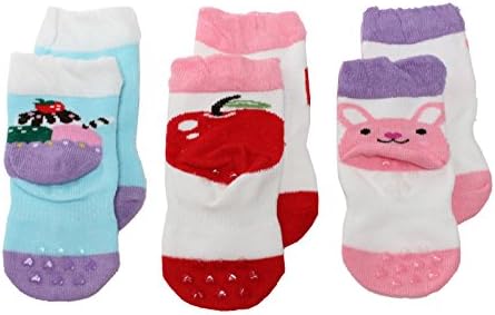 Boys Girls Pack of 3 Cute Funky Heel Cartoon Ankle Socks Non-slip