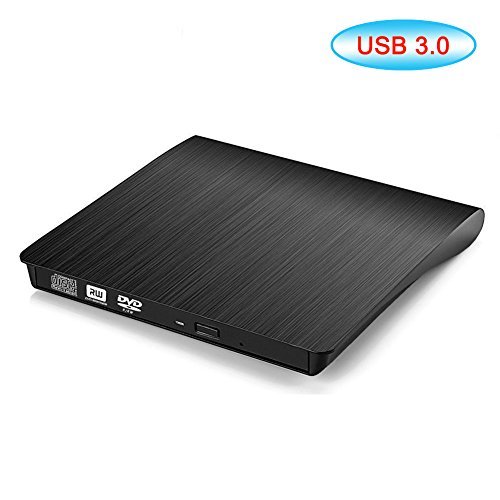 YAHEY External CD Drive, Ultra Slim USB 3.0 CD DVD-RW DVD ROM Drive For High Speed Data Transfer and Laptop Notebook PC Desktop Computer Support Mac OSX, Windows/ Vista/7/8/8.1/10 (black)
