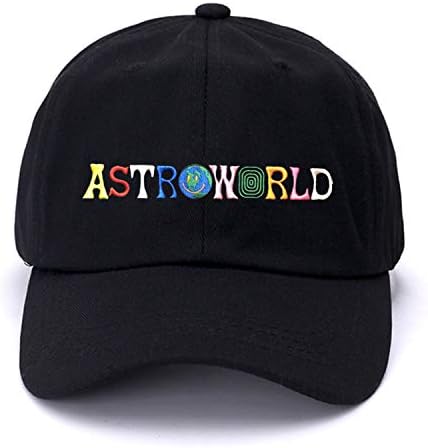 Travis Scotts Astroworld Cotton Snapback Cap Baseball Cap for Men Women Hip Hop Dad Hat Bone Garros Snapbacks,Black