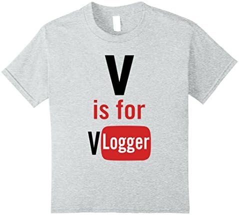 Kids Cool Vlogger Tuber Novelty T-shirt for Vlog Life 12 Heather Grey