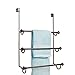 iDesign York Metal Over The Shower Door Towel Rack, Hooks for Master, Guest, Kids' Bathroom, 17.75