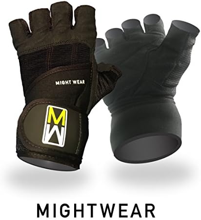 Weight Lifting, Crossfit, and Fitness Gloves for Men &amp; Women From Mightwear Offer Durable Double Cushion Padding &amp; Adjustable Wrist Wrap Support for Protection, Grip, and Comfort (Medium)