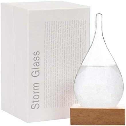 FIVE CENTS Storm Glass Weather Forecaster Weather Station Fashion Creative Office Desktop and Home Decor Water Drop Glass Bottle (Big)