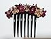 Side Comb Hair accessories French twist hair comb Decorate Daisy Flowers made ​​from fabric handcraft. (Red Two Tone)
