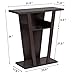 Topeakmart V Console Sofa Entry Table with Two Shelves Hall Furnishings, Espresso