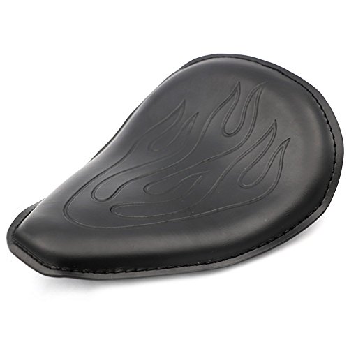 Alpha Rider Motorcycle Solo Seat Retro Flame Leather Slim 3" Spring Mounting Bracket for Cruiser Bobber Chopper Harley Honda Yamaha Suzuki Kawasaki - Thumbnail 2