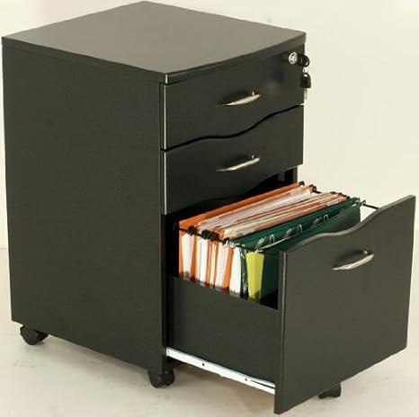 Myhomeoffice24 Aktenschrank Rollcontainer schwarz Pc10g: Amazon.de