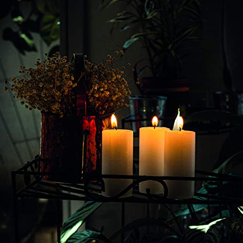 Simply Soson 3 x 3 Inch White Unscented Pillar Candle Bulk Set - Dripless, Scent Free Paraffin Wax Candle Pillars - Medium Size Wedding or Home No Drip Candles - 3 Pack