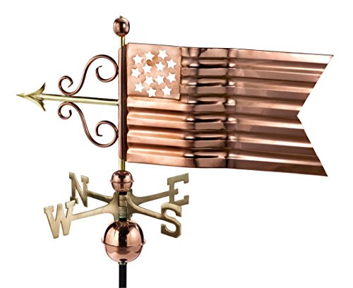 Good Directions American Flag Weathervane, Pure Copper