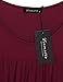 Vinmatto Women's Long Sleeve Scoop Neck Pleated Tunic Shirt(M,C-Wine Red)