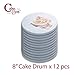 Cakebon Cake Boards - Sturdy 1/2 Thick Drums - 8 Inch Professional Smooth Straight Edges White 12-Pack