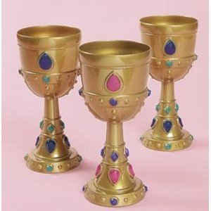 Jeweled Gold Goblets (set of 6)—Royal Goblets, Medieval Cups