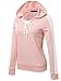 JayJay Women Striped Basic Lightweight Pullover Hoodie Sweatshirt with Contrast String