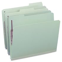 Smead Pressboard File Folder with SafeSHIELD Fasteners, 2 Fasteners, 1/3-Cut Tab, 1