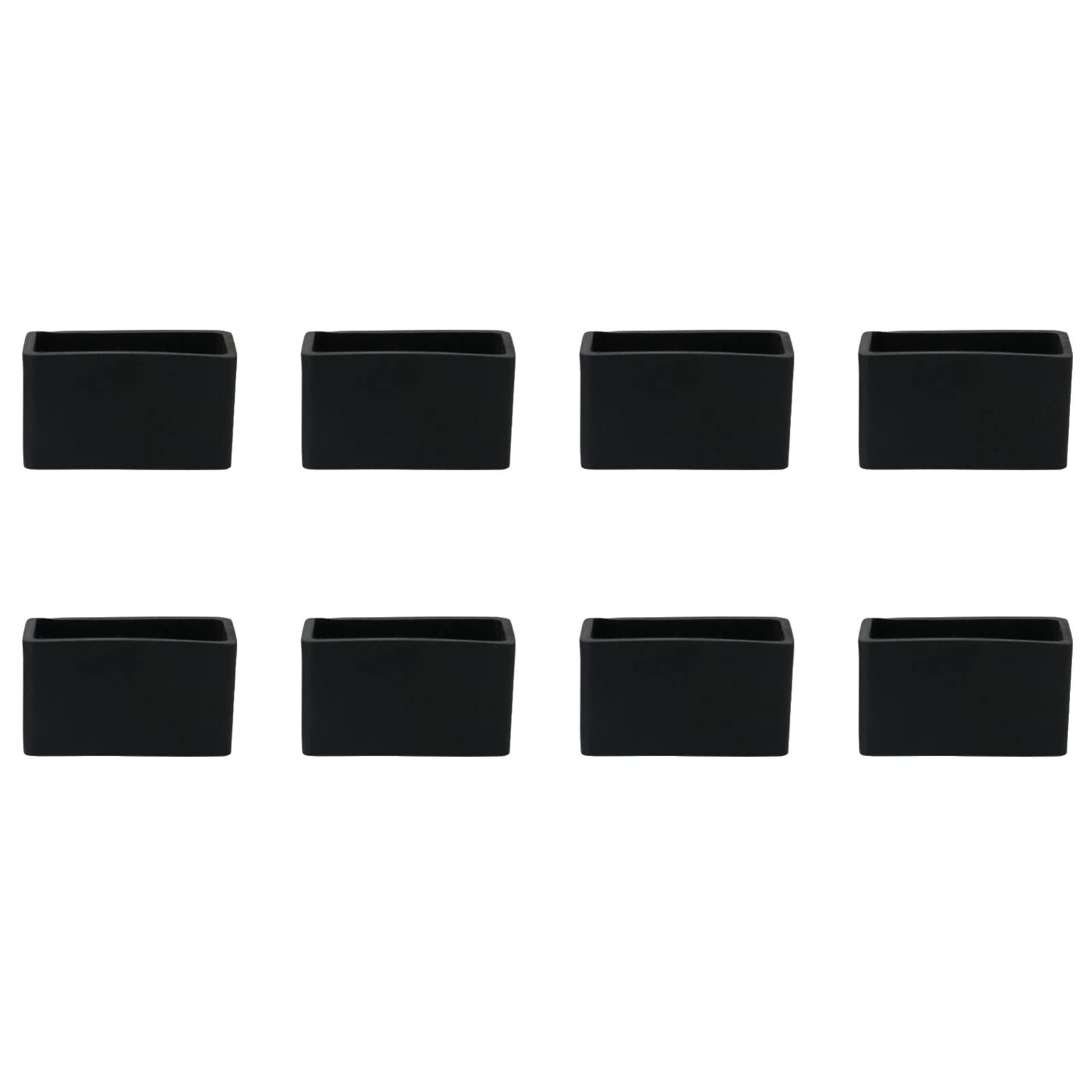 METALLIXITY Chair Leg End Cover (40mm x 20mm) 8Pcs, Rectangle Rubber Furniture Feet Caps Floor Protector - for Sofa Table Patio Chairs, Black