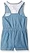 Calvin Klein Baby-Girls Light Denim Romper with Crochet Lace Trim,Blue,6