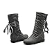 Blivener Women's Winter Back Lace Up Boot Mid Calf Snow Boots Grey US 8.5