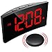 PICTEK Wireless Bed Shaker Alarm Clock for Heavy Sleepers, Vibrating Alarm Clock for the Deaf, 3 Alarm Sounds, 6 Dimmer, Loud Digital Clock for Kids Bedroom and Hearing Impaired, Clear Red Display