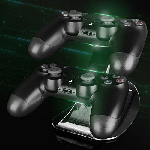 ECHPTower PlayStation DualShock 4 PS4 Slim, PS4 Pro Controller Charging Station, Charger Stand Cradle Holder, Charging Dock with 2 Extra USB Slots