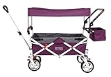Creative Outdoor Distributor Push Pull Wagon for Kids, Foldable with Sun/Rain Shade (Purple)