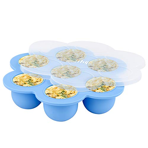 Hhyn Silicone Egg Bites Molds for Instant Pot Accessories, Reusable Baby Food Storage Container and Freezer Tray with Lid Sous Vide Egg Poacher Fits for 5, 6, 8 qt Pressure Cooker BPA Free - Thumbnail 7
