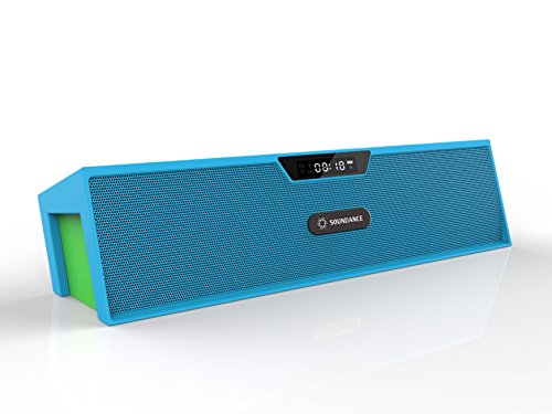 Soundance Bluetooth Speakers with FM Radio, Alarm Clock, Built-in Mic, LED Display, Support 3.5 mm Audio Jack, Micro SD Card & USB Input, Model SDY019(Blue)