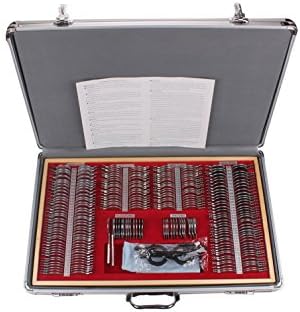 IPMORX 266pcs Top Quality Trial Lens Set Optometry Box Metal Rim 36MM Leather Inner Diameter Optical Trial Lens Set Case +Trial Frame in Aluminum Case