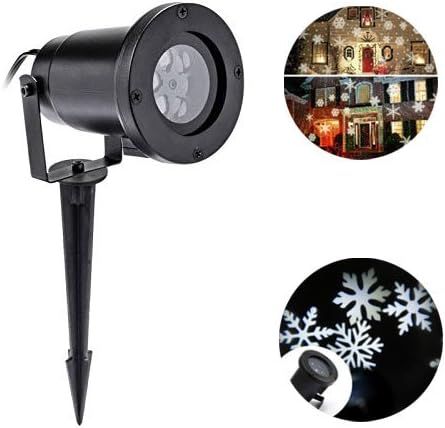 Christmas Projector Light White Snowflake Waterproof Motion Projector Snowflake Spotlight LED Light for Patio, Lawn, Garden Holiday Party