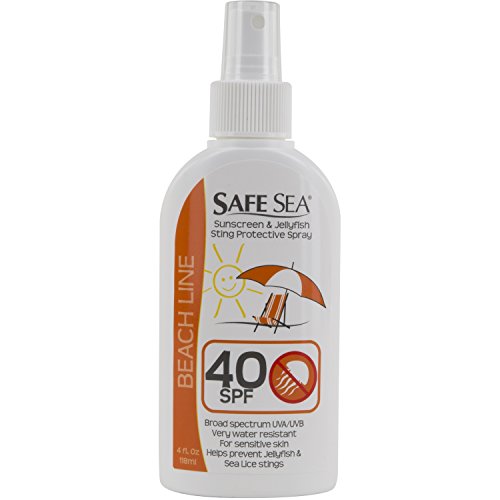 Safe Sea Anti-jellyfish Sting Protective Spray - Sunscreen - Sunblock - Sea Lice - Jelly Fish (SPF40, 4oz Bottle, Single Pack)