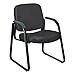 Reception Chair w Vinyl Upholstered Padded Seat & Back (Black)