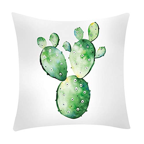 ❤Ywoow❤ Pillow, Cactus Banana Leaf Print Pillow Case Polyester Sofa Car Cushion Cover Home Decor - Thumbnail 5