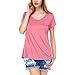 Fashionazzle Women's Basic Solid Short Sleeve Loose Fit T-shirt Rayon Top
