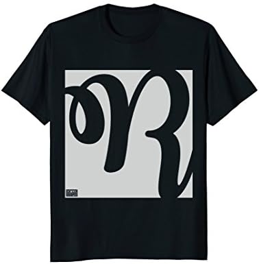 Letter R Elegant Cursive Calligraphy Initial Monogram Shirt