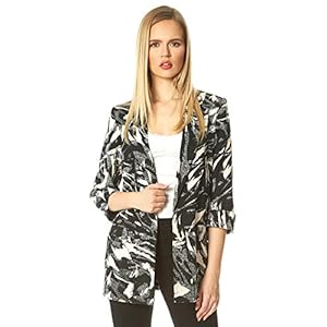 41qrSMFF%2BmL. SS300 Roman Originals - Chaqueta de manga 3/4 para mujer, elegante, informal, para uso diario, holgado, largo de borde a borde… 41qrSMFF%2BmL. SS300