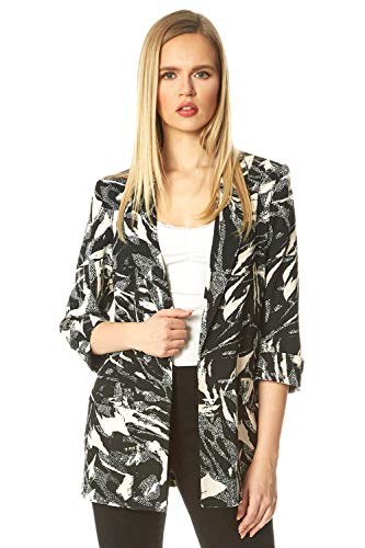 41qrSMFF%2BmL Roman Originals - Chaqueta de manga 3/4 para mujer, elegante, informal, para uso diario, holgado, largo de borde a borde… Roman Originals - Chaqueta de manga 3/4 para mujer, elegante, informal, para uso diario, holgado, largo de borde a borde…
