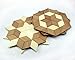 SPL Woodcraft Set of 2 Wooden Trivet for Hot Dishes - Compact and Light - Mix of Beechwood and Ash - Handmade Mosaic - Big Coaster - 6 inch. - Unique Art Decor in the Kitchen - Made in Ukraine