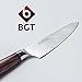 BGT Kitchen Knives With Color Wood Handle Stainless Steel Kitchen Knife Set 3.5'' Paring Knife 5'' Utility Knife 7'' & 8'' Inch Chef Knife 8'' Bread Knife (Knife Set & Holder)