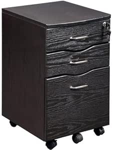Rolling File Cabinet In Espresso For Office And Home Supplies Organization Amazon Ca Office Products