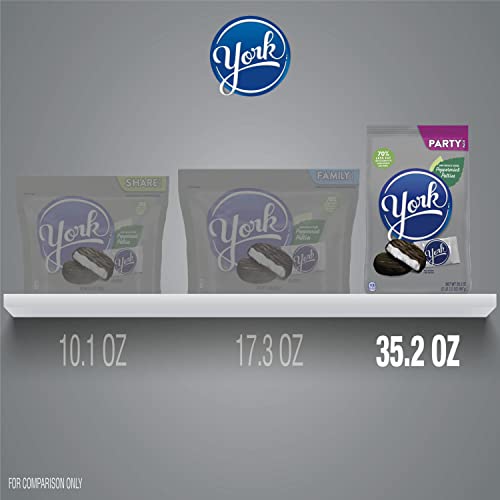 YORK DARK CHOCOLATE PEPPERMINT PATTIES, CANDY PARTY PACK, 35.2 OZ