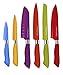 Utopia Kitchen 12-Piece Colored Knife Set - Super Sharp and Sturdy- Rust Resistant Stainless Steel Material with Non-Stick Coating - PP Rubberized Handle - Multicolored/Multipurpose Knife Set