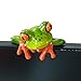 WEALTHCOMING 3D Creative Green Frog Figurines, Funny & Cute Frog Statue Gifts for Friends (Computer Decorations 2pcs)